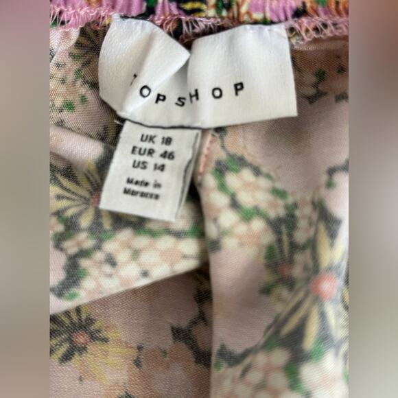 NEW ~ TOPSHOP NORDSTROM ~ Floral Mini Sundress 14 100% Viscose - Picture 7 of 8